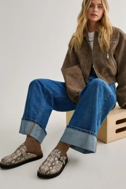 Faux Leather Snake Print Mule | Nasty Gal