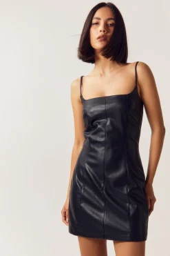 Faux Leather Strappy Mini Dress | Nasty Gal