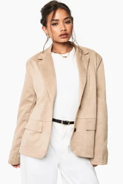 Faux Suede Single Breast Blazer | Nasty Gal