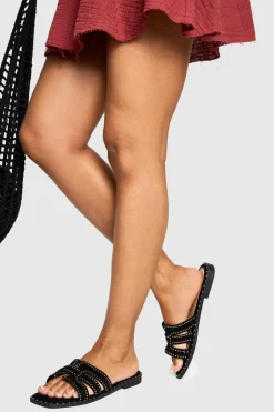 Flat Studded Strap Sandals | Nasty Gal