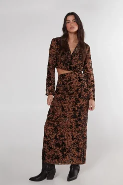 Floral Animal Devore Maxi Skirt | Nasty Gal