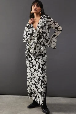 Floral Chiffon Column Maxi Skirt | Nasty Gal