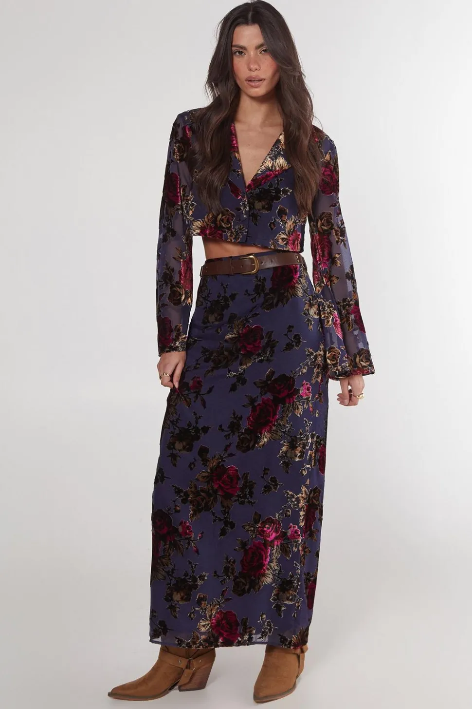 Floral Devore Maxi Skirt | Nasty Gal