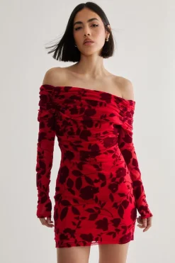 Floral Devore Ruched Mini Dress | Nasty Gal