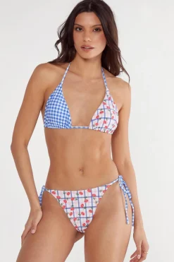 Floral Gingham Mix Triangle Bikini | Nasty Gal