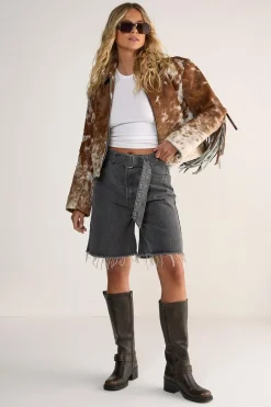 Frayed Belted Denim Shorts | Nasty Gal