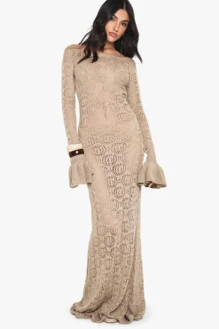 Frill Sleeve Crochet Beach Maxi Dress | Nasty Gal