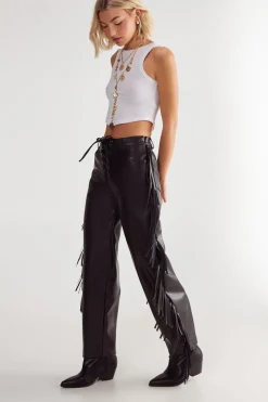 Fringe Faux Leather Trousers | Nasty Gal