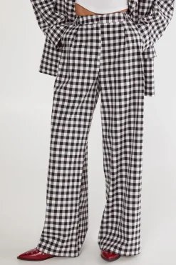 Gingham Tailored Wide Leg Pant | Nasty Gal