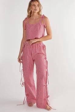 Gingham Tie Side Pajama Pants Set | Nasty Gal