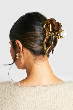 Gold Bow Detail Claw Clip | Nasty Gal