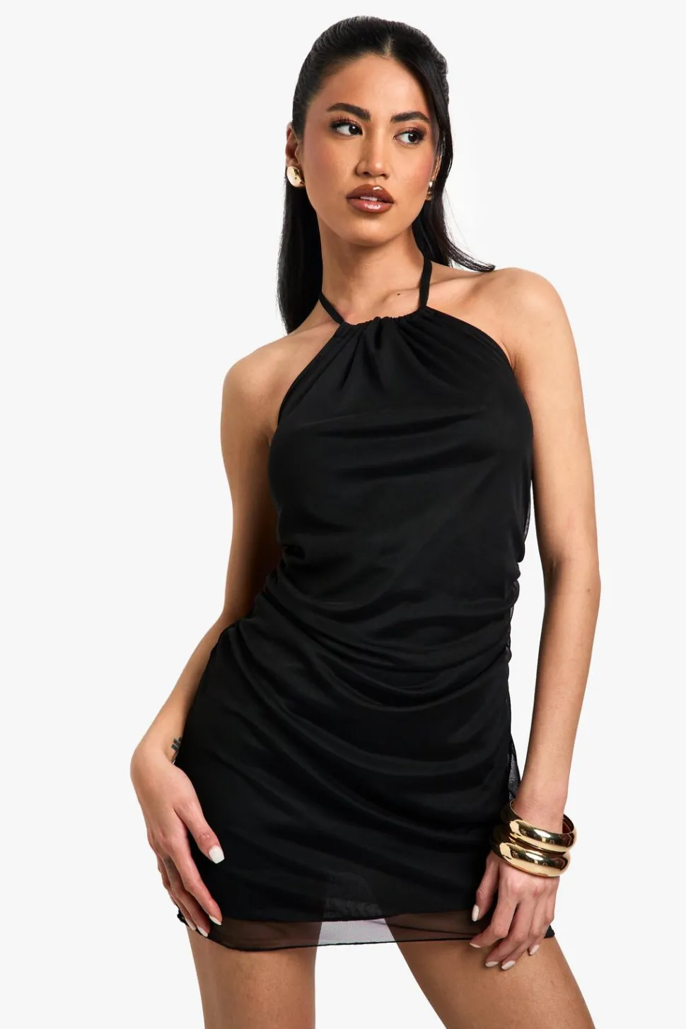 Halterneck Mesh Mini Dress | Nasty Gal