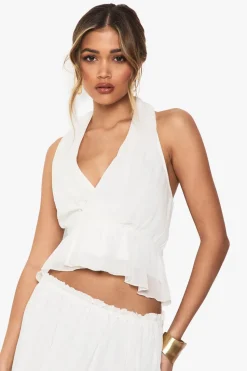 Halterneck Wrap Front Woven Cami Top | Nasty Gal