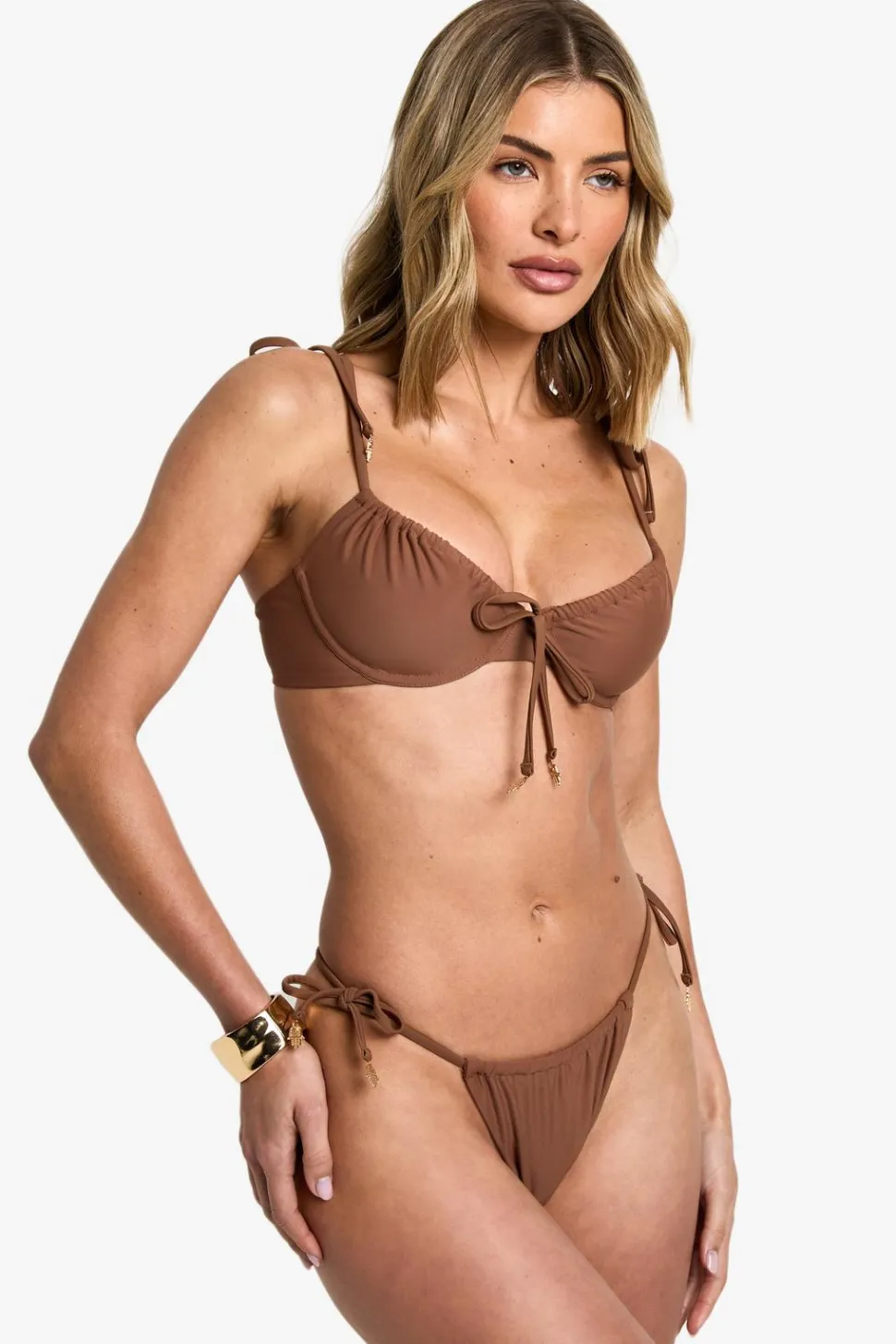 Hamsa Hand Charm Trim Tie Side Bikini Bottoms | Nasty Gal