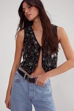 Hand Embellished Flower Vest | Nasty Gal