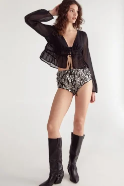 Hand Embellished Zebra Mixed Disc Sequin Booty Short | Nasty Gal