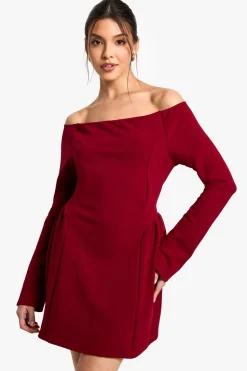 High Bardot Tie Back Skater Dress | Nasty Gal