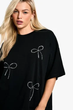Hotfix Bow Oversized T shirt | Nasty Gal
