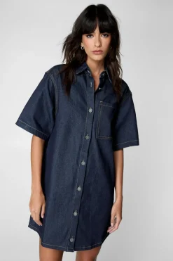 Indigo Denim Shirt Dress | Nasty Gal
