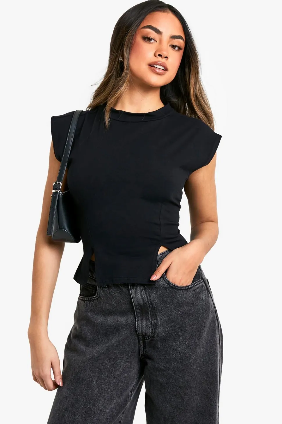 Jersey Cap Sleeve Split Hem Top | Nasty Gal