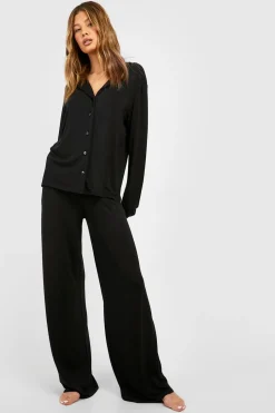Jersey Wide Leg Pyjama Trouser | Nasty Gal