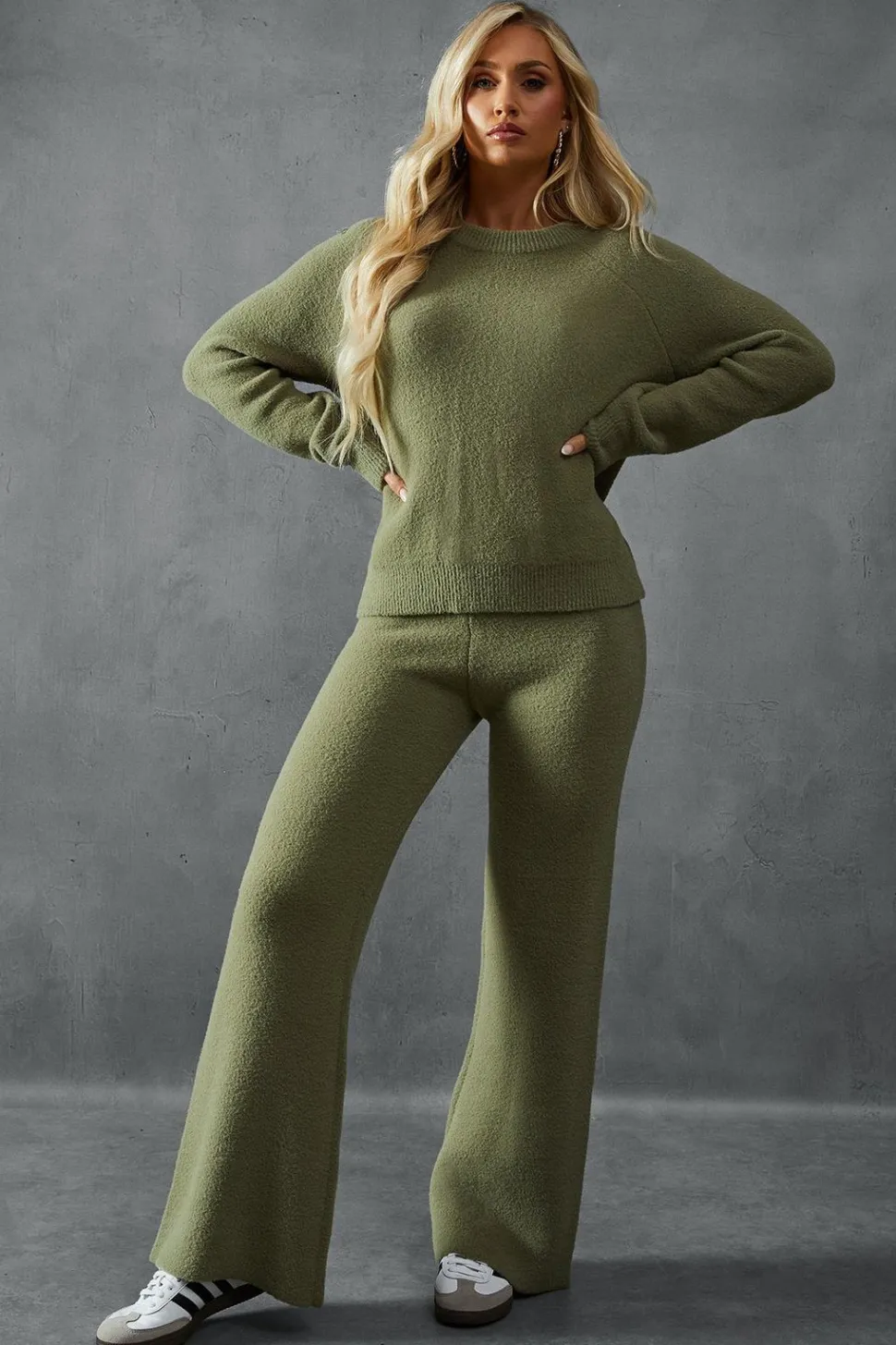 Knitted Crew Neck Jumper & Wide Leg Trouser Co-ord | Nasty Gal