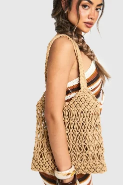 Knitted Crochet Beach Bag | Nasty Gal