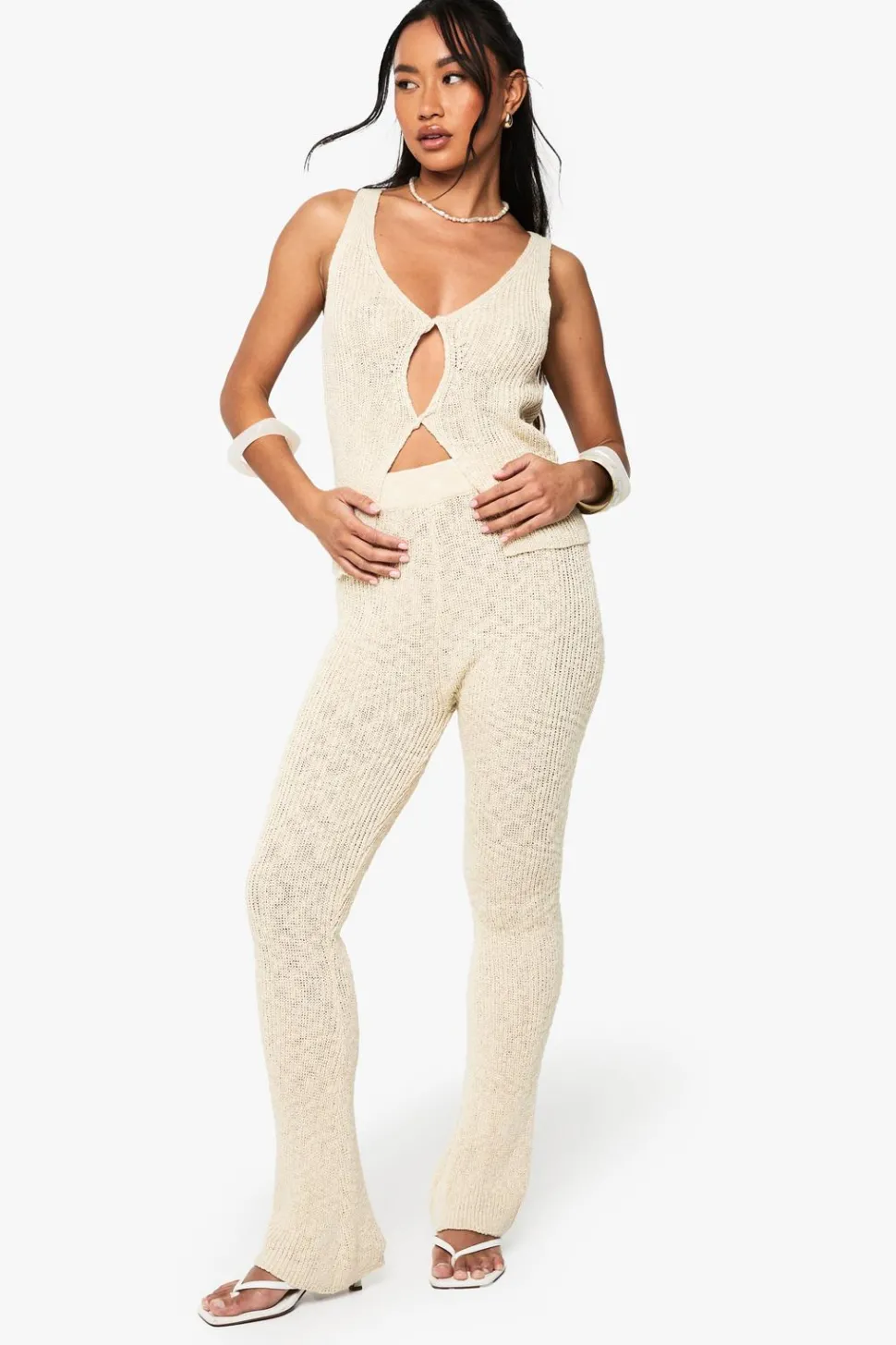 Knitted Crochet Flare Trouser | Nasty Gal