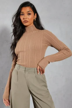 Knitted Ribbed Grown On Neck Top | Nasty Gal