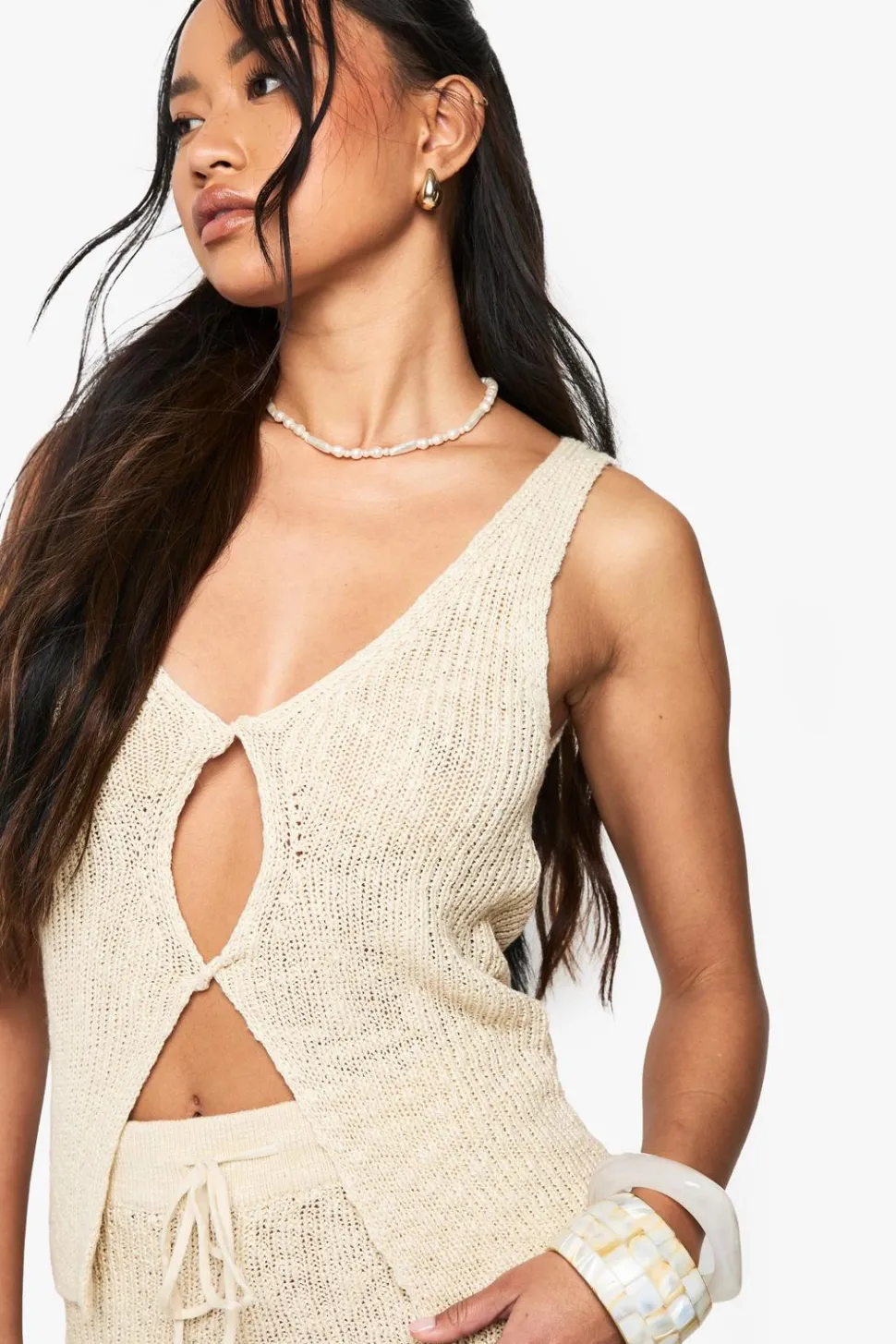 Knitted Twist Front Crochet Waistcoat | Nasty Gal