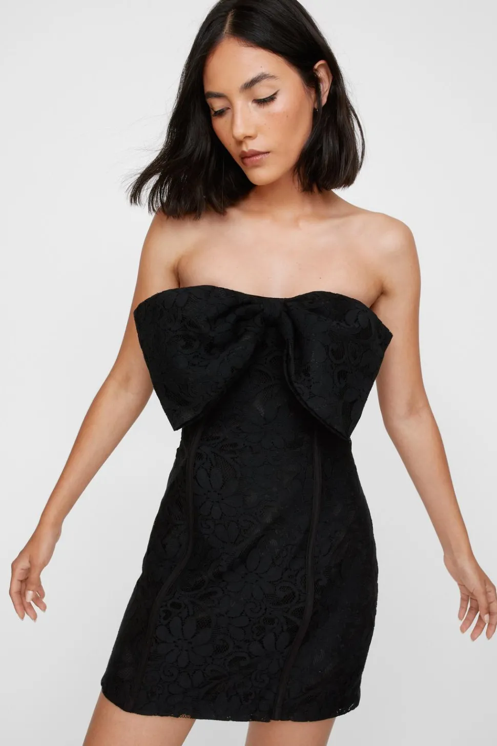 Lace Bow Bandeau Dress | Nasty Gal
