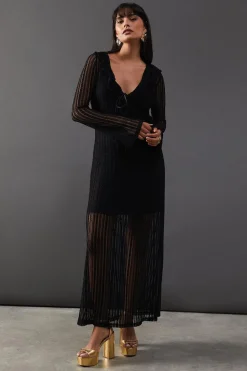 Lace Ruffle Front Flute Sleeve Cardigan Dress Set | Nasty Gal