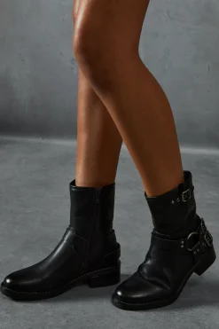 Leather Look Ankle Biker Boots | Nasty Gal