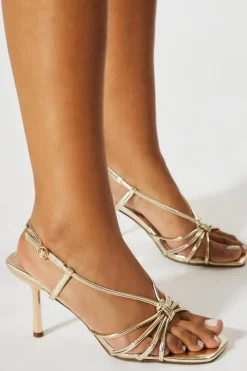 Leather Look Strappy Knot Stiletto Heels | Nasty Gal