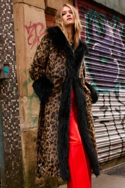 Leopard Faux Fur Longline Coat | Nasty Gal