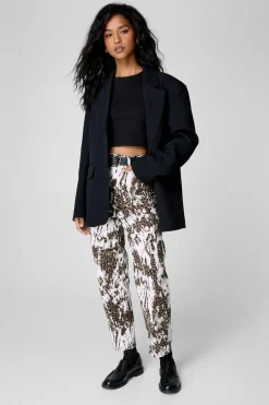 Leopard Print Straight Leg Jeans | Nasty Gal
