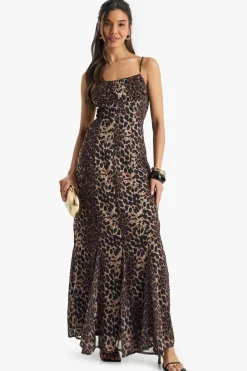 Leopard Printed Godet Hem Slip Dress | Nasty Gal
