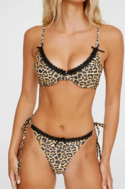 Leopard Ribbon Contrast Bow Underwire Bikini Set | Nasty Gal
