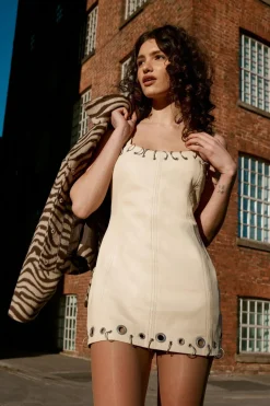 Limited Ring Detail Real Leather Mini Dress | Nasty Gal