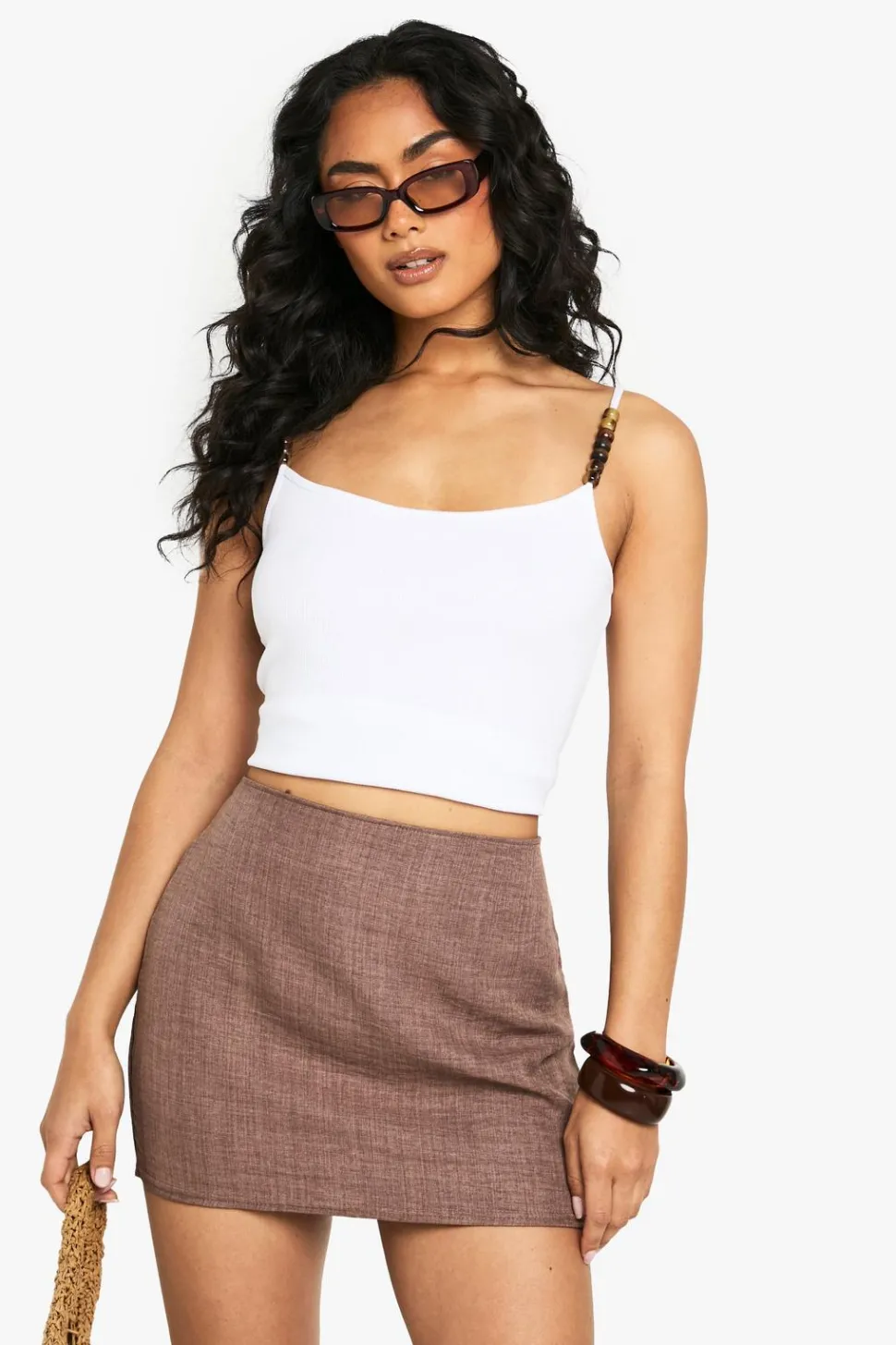 Linen Look Mini Skirt | Nasty Gal