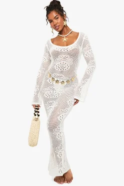 Long Sleeve Crochet Beach Dress | Nasty Gal