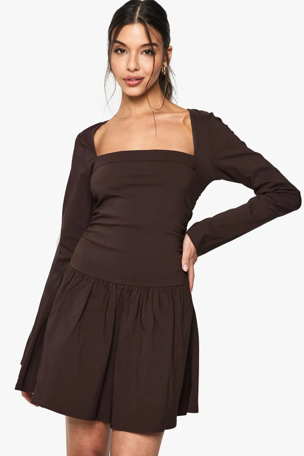 Long Sleeve Skater Mini Dress | Nasty Gal