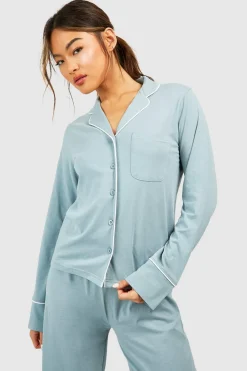 Loungewear Button Front Long Sleeve Shirt | Nasty Gal