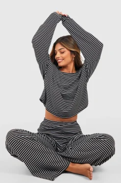 Loungewear Stripe Long Sleeve Top & Trousers Pyjama Set | Nasty Gal