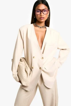 Marl Collarless Relaxed Fit Blazer | Nasty Gal
