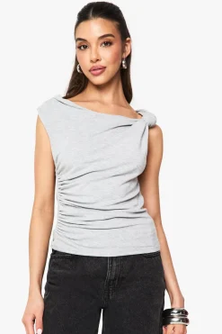 Marl Knot Shoulder Cap Sleeve Top | Nasty Gal