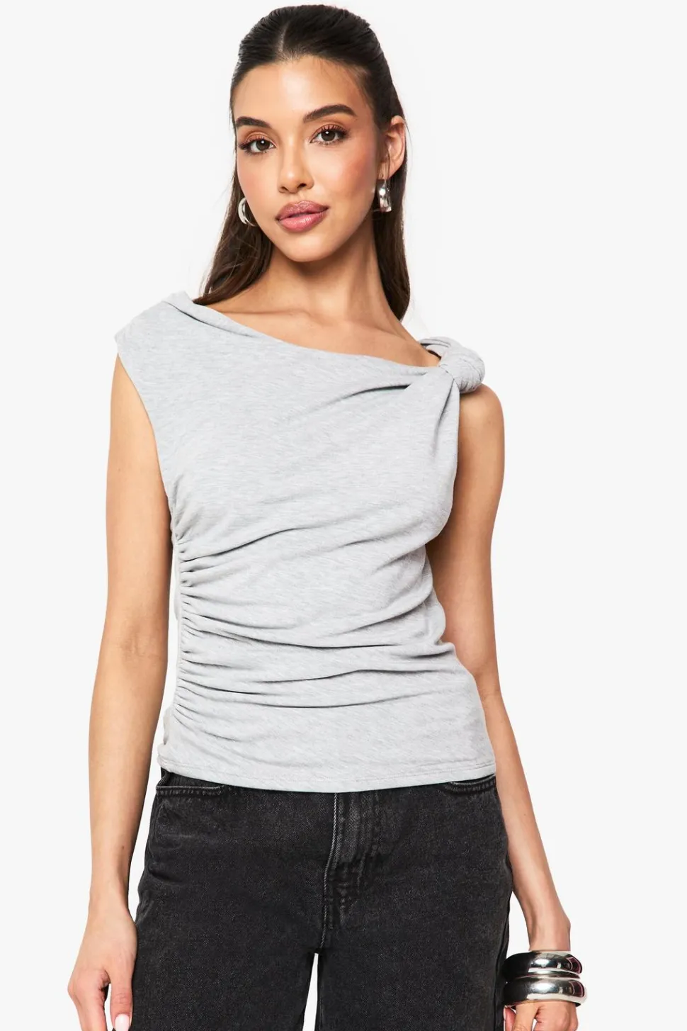 Marl Knot Shoulder Cap Sleeve Top | Nasty Gal