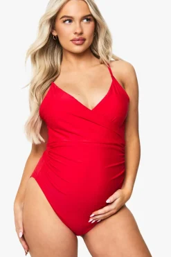 Maternity Bump Control Wrap Over Swimsuit | Nasty Gal