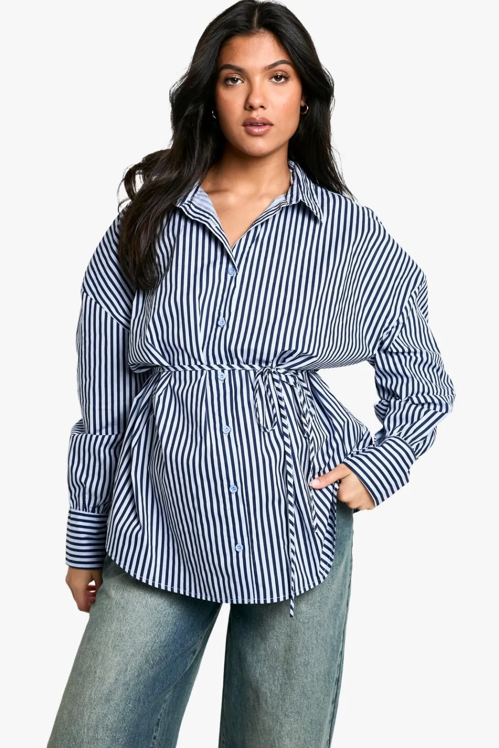 Maternity Oversized Stripe Shirt | Nasty Gal