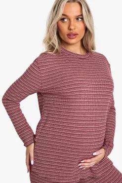 Maternity Rib Stripe Oversized T-Shirt | Nasty Gal